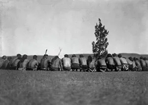 Surrounded Prints: Arikara medicine fraternity-The prayer, c1908. Creator: Edward Sheriff Curtis