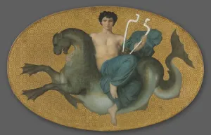 Oil On Fabric Prints: Arion on a Sea Horse, 1855. Creator: William Adolphe Bouguereau (French, 1825-1905)