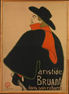Lower Case Collection: Aristide Bruant, at His Cabaret, 1893. 1893. Creator: Henri de Toulouse-Lautrec