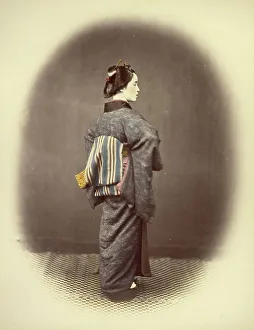 Vignette Prints: Aristocratic Young Lady, 1866-1867. Creator: Felice Beato