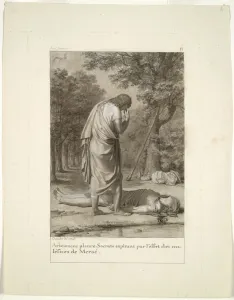 Heightened With White Gouache Prints: Aristomenes Mourning the Death of Socrates from the Bewitchment of Meroë