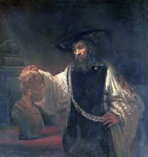 Ancient Greece Collection: Aristotle with a Bust of Homer, 1653. Creator: Rembrandt Harmensz van Rijn