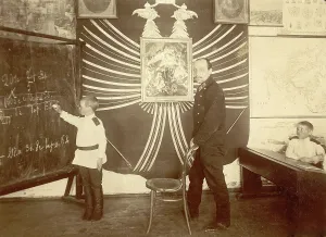 Blackboard Prints: In the Arithmetic Lesson, 1909. Creator: Nikolai Georgievich Katanaev