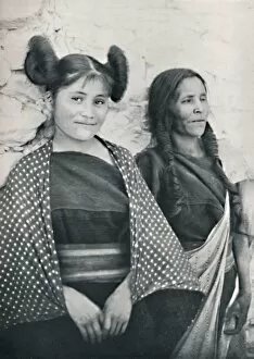 Hopi Gallery: An Arizona Hopi girl and her mother, 1912. Artist: James & Pierce