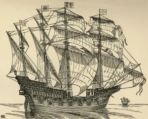 Marjorie Courtney Prints: The Ark Royal, (1931). Artist: Charles Henry Bourne Quennell