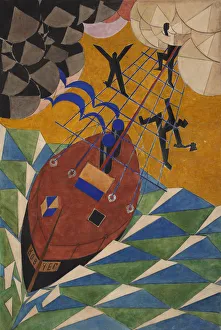 State Central Literary Museum Prints: The Ark. Stage design for the theate play Mystery-Bouffe by Vladimir Mayakovsky, 1919