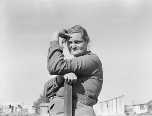 Arkansas mother, now a rural rehabilitation client, Tulare County, California, 1938. Creator: Dorothea Lange