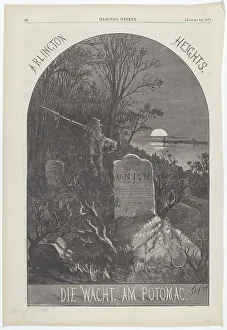 Harpers Weekly Prints: Arlington Heights. Die Wacht. Am Potomac. 1871. Creator: Thomas Nast