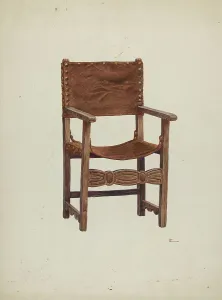 Upholstered Seat Prints: Arm Chair, 1941. Creator: Hal Blakeley