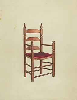 Choate Florence Prints: Arm Chair, c. 1940. Creator: Florence Choate