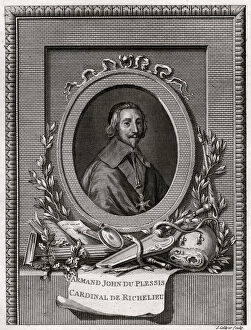J Collyer Gallery: Armand Jean Du Plessis, Cardinal et Duc de Richelieu, 1775. Artist: J Collyer