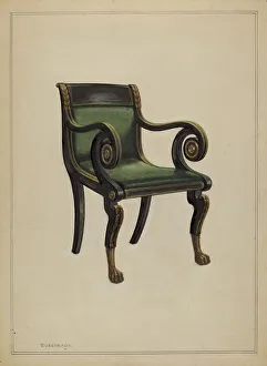 Furniture Leg Prints: Armchair, 1935/1942. Creator: Ernest Busenbark