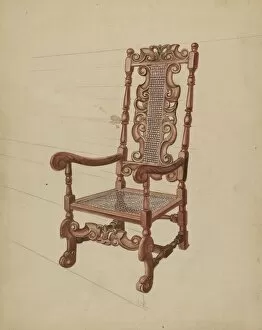 Watercolor And Graphite On Paperboard Collection: Armchair, c. 1936. Creator: Agnes Karlin