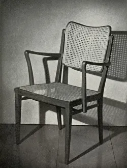 Polished Collection: Armchair of polished mahogany, by Nils Enstrom made by AB Ferd. Lundquist & Co