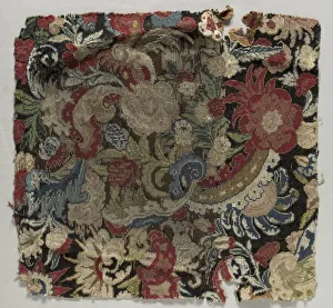 Needlepoint Prints: Armchair seat cover, 1685-1690. Creator: Unknown