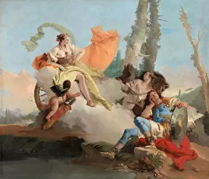 Arrows Gallery: Armida Encounters the Sleeping Rinaldo, 1742 / 45. Creator: Giovanni Battista Tiepolo