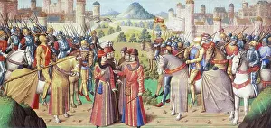 Casque Prints: Armies meeting, 1475. Creator: Unknown