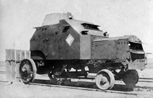Military Equipment Gallery: Armored car on rails, Baghdad, Iraq, 1917-1919