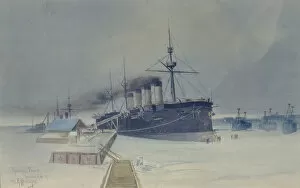 Armored cruiser Rossia, 1897. Artist: Isenberg, Konstantin Vasilyevich (1859-1911)