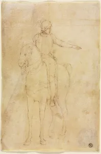 Armored Figure on Horseback, c. 1450. Creator: Vittore Carpaccio (Italian, 1455 / 65-1525 / 26)