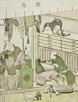Metalworker Prints: Armorer, c1802. Creator: Hokusai