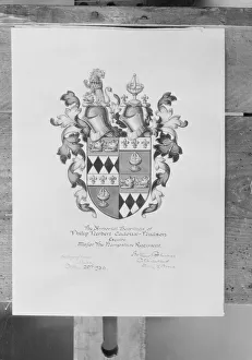 Hudson Prints: The Armorial Bearings of Major Hudson, c1930. Creator: Kirk & Sons of Cowes