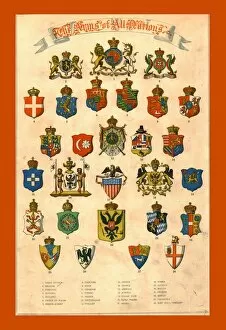 Crested Gallery: The Arms of All Nations, 1858. Creator: Unknown