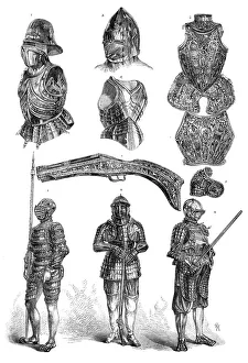 Artefacts Prints: Arms and armour in the Meyrick Collection at South Kensington, 1869. Creator: Unknown
