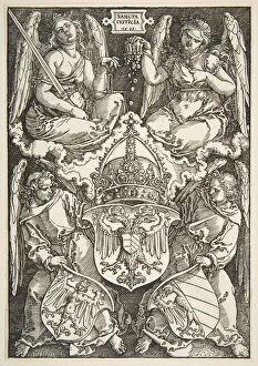 Double Headed Eagle Gallery: The Arms of the Empire and of Nuremberg, 1521. Creator: Albrecht Durer