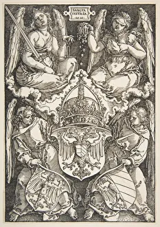 Shields Prints: The Arms of the Empire and of Nuremberg, 1521. Creator: Albrecht Durer