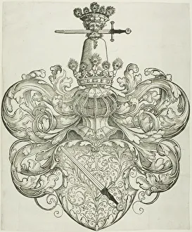 Peacock Feather Prints: The Arms of the Family Kress von Kressenstein, after 1530. Creator: Unknown