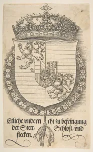 King Of Hungary Prints: The Arms of Ferdinand I, King of Hungary and Bohemia. n. d. Creator: Albrecht Durer