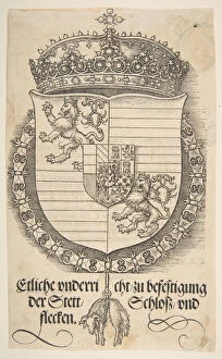 King Of Hungary Collection: The Arms of Ferdinand I, King of Hungary and Bohemia.n.d. Creator: Albrecht Durer