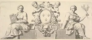 The Arms of France Accompanied by Personifications of Law and Good Faith, 1664