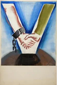 Unity Prints: Arms with hands clasped, the arms forming a V-shape
