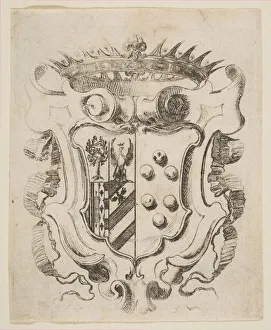Arms of the Medici with Della Rovere, 1637. Creator: Stefano della Bella