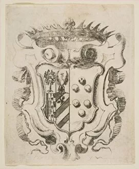 Arms of the Medici with Della Rovere, 1637. Creator: Stefano della Bella