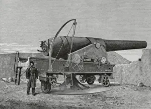 Armstrong 30.5 cm gun, mounted on la Soledad Bulwark, Cadiz, Andalusia, Spain, 1883. Creator: Unknown