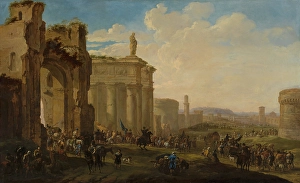 Ulft Jacob Van Der Prints: Army Advancing among Roman Ruins. Creator: Jacob van der Ulft