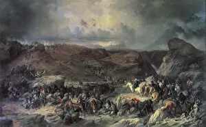 Alexander Suvorov Gallery: Army of Alexander Suvorov crossing the St Gotthard Pass, September 1799 (19th century)