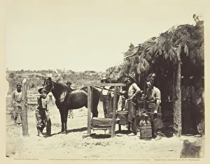 Blacksmiths Shop Gallery: Army Forge Scene, in Front of Petersburg, August 1864. Creator: David Knox