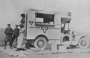 Mobile Kitchen Prints: Army Motor Kitchen of Mrs. Hoare's [YMCA], 2 Oct 1918. Creator: Bain News Service