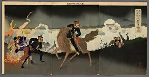 Naval Ship Gallery: The Army and Navy Attack and Capture Weihaiwei (Ikaiei rikukaigun kogeki senryo zu)