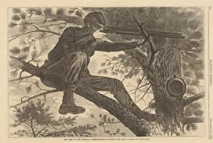 Rifleman Prints: The Army of the Potomac - A Sharp-Shooter on Picket Duty, 1862. Creator: Winslow Homer