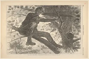 Water Bottle Prints: The Army of the Potomac - A Sharp-Shooter on Picket Duty (Harpers Weekly, Vo