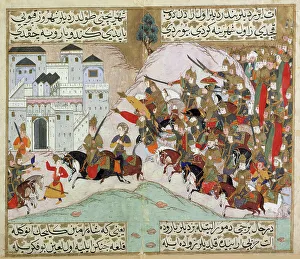 The Army of Shah Ramin Attacking the Iron Fortress... 1593-1594/1002 A.H.. Creator: Unknown