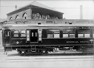 Hospital Train Prints: Army, U.S, Hospital Car, 1917. Creator: Harris & Ewing
