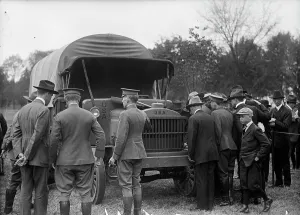 Army, U.S. Motor Truck Inspection, 1917. Creator: Harris & Ewing. Army, U.S. Motor Truck Inspection, 1917. Creator: Harris & Ewing