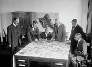 Army War Game - Lt. Col. D.E. Aultman; Lt. Col. J.A. Shipton; Major L. Wahl; Col. George H... 1917. Creator: Harris & Ewing. Army War Game - Lt. Col. D.E. Aultman; Lt. Col. J.A. Shipton; Major L. Wahl; Col. George H... 1917