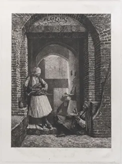 Jean Leon Prints: Arnaut Guardhouse in Cairo, 1868. 1868. Creator: Paul Adolphe Rajon